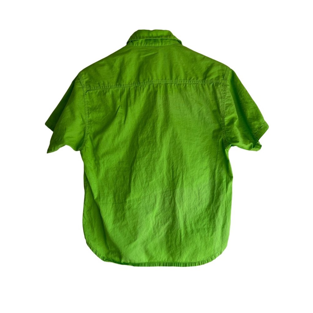 Funky green embroidered vintage Panama shirt size S Small - Picture 5 of 5